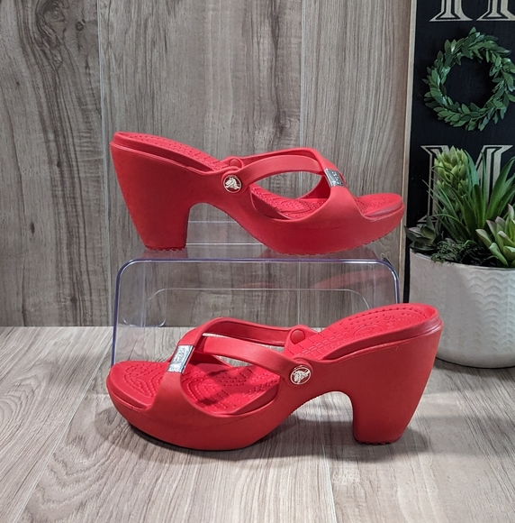 CROCS Shoes - 🌟CROCS~Cypress~Hot Coral~Waterproof High Heel Sandals
